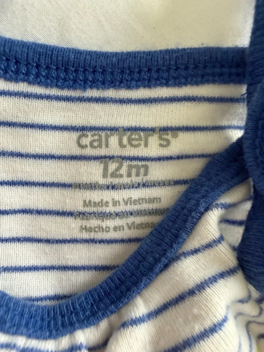 Carter's Navy Checkerboard Romper & Navy-Trim Striped Tank 2-Pack